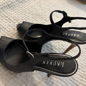 Lauren Ralph Lauren Black Peep-Toe Heels